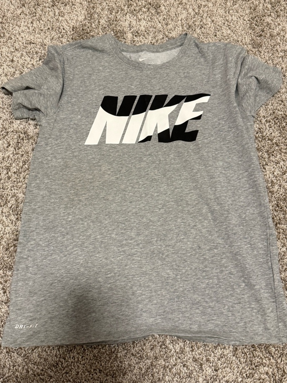 Nike Gray Short Sleeve Tee with Black & White Graphic